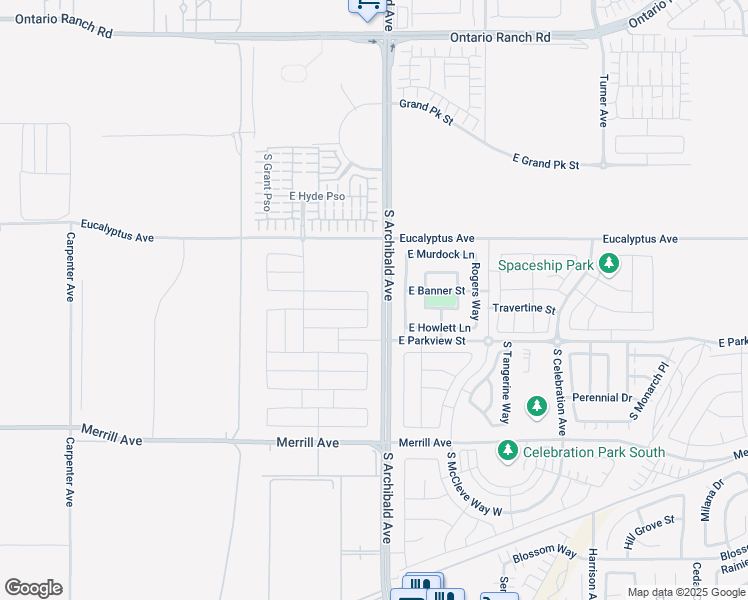 map of restaurants, bars, coffee shops, grocery stores, and more near 14634-14726 South Archibald Avenue in Ontario