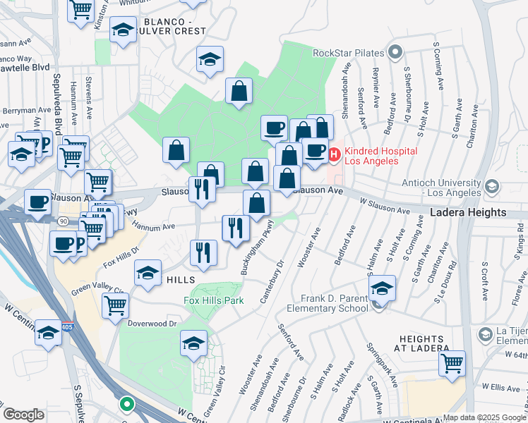 map of restaurants, bars, coffee shops, grocery stores, and more near 200 Corporate Pointe in Culver City