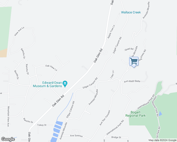 map of restaurants, bars, coffee shops, grocery stores, and more near 9111 Oak Glen Road in Cherry Valley