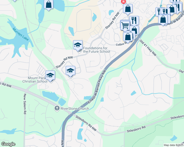 map of restaurants, bars, coffee shops, grocery stores, and more near 1346 Dukes Creek Drive in Kennesaw