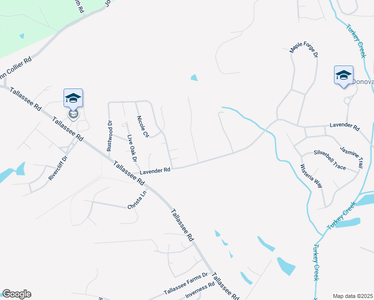 map of restaurants, bars, coffee shops, grocery stores, and more near 525 Rustwood Drive in Athens