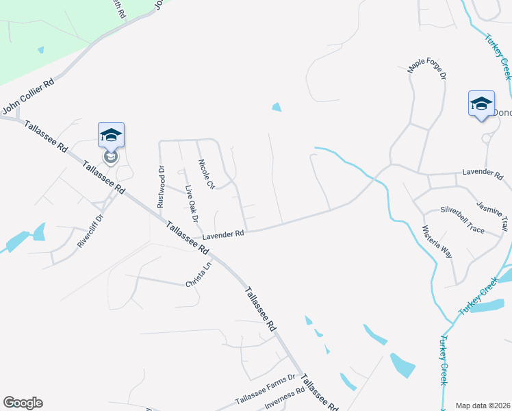 map of restaurants, bars, coffee shops, grocery stores, and more near 525 Rustwood Drive in Athens