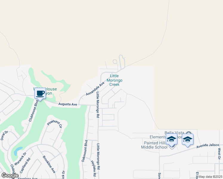map of restaurants, bars, coffee shops, grocery stores, and more near Summit Pass in Desert Hot Springs