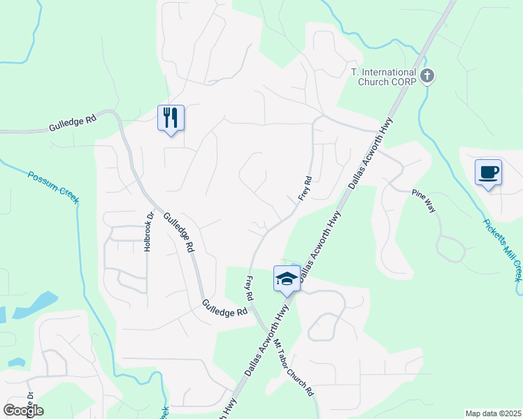 map of restaurants, bars, coffee shops, grocery stores, and more near 533 Frey Road in Dallas