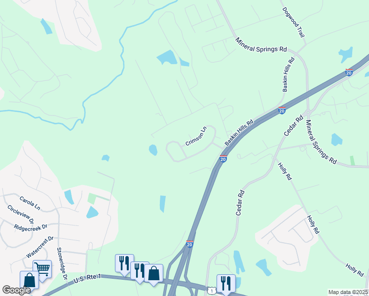 map of restaurants, bars, coffee shops, grocery stores, and more near 313 Crimson Lane in Lexington