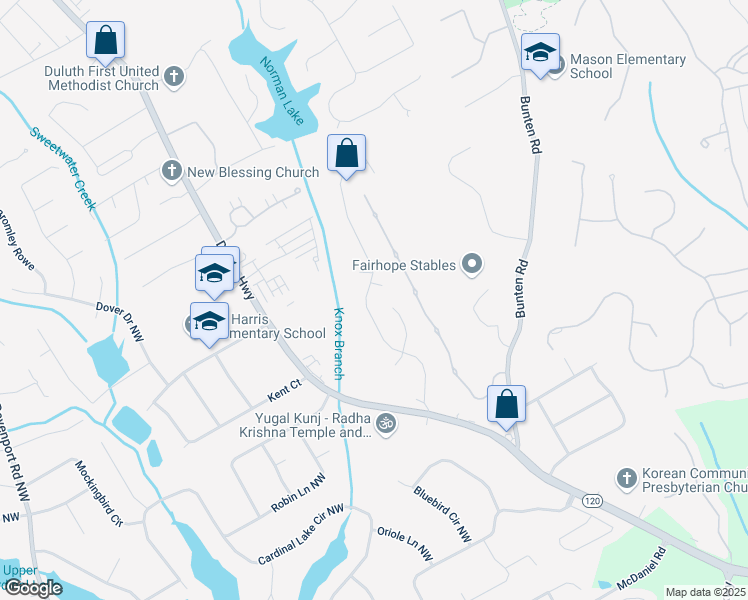map of restaurants, bars, coffee shops, grocery stores, and more near 2965 Dogwood Creek Parkway Northwest in Duluth