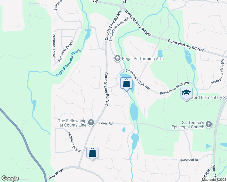 map of restaurants, bars, coffee shops, grocery stores, and more near 1710 Kenbrook Court Northwest in Acworth