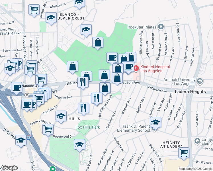 map of restaurants, bars, coffee shops, grocery stores, and more near 300 Corporate Pointe in Culver City