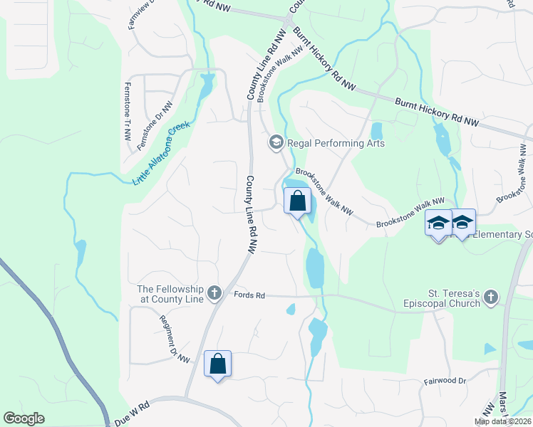 map of restaurants, bars, coffee shops, grocery stores, and more near 1710 Kenbrook Court Northwest in Acworth
