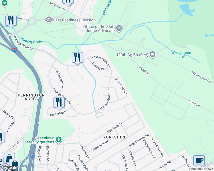 map of restaurants, bars, coffee shops, grocery stores, and more near 1 Hobonny Lane in Columbia