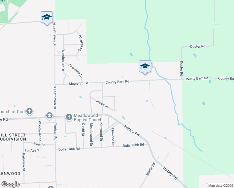 map of restaurants, bars, coffee shops, grocery stores, and more near 110 Longview Drive in Amory