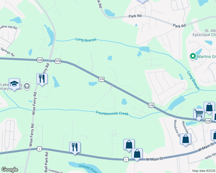 map of restaurants, bars, coffee shops, grocery stores, and more near 104 Mariners Creek Drive in Lexington