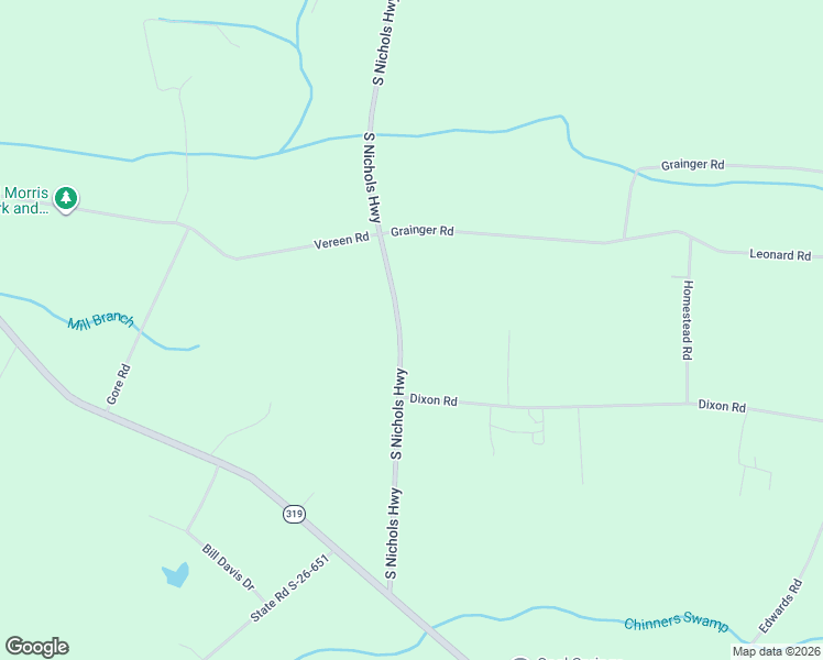 map of restaurants, bars, coffee shops, grocery stores, and more near 1881 Nichols Highway in Aynor