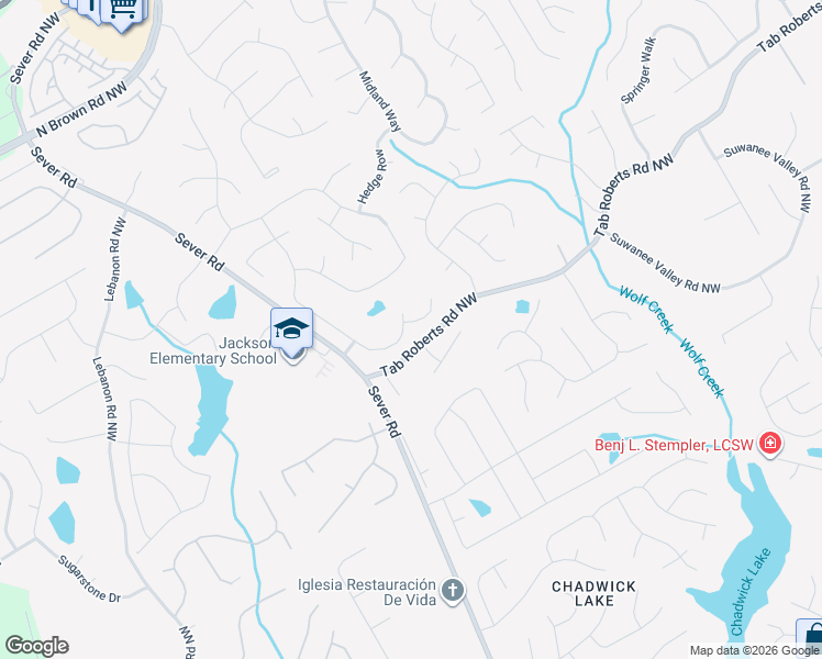 map of restaurants, bars, coffee shops, grocery stores, and more near 1850 Furlong Run in Lawrenceville