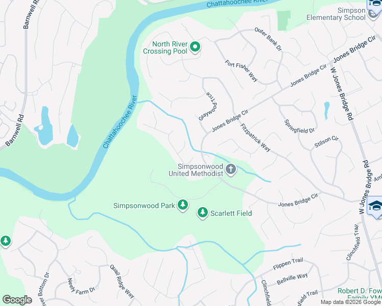 map of restaurants, bars, coffee shops, grocery stores, and more near 5714 Greenbank Terrace in Norcross