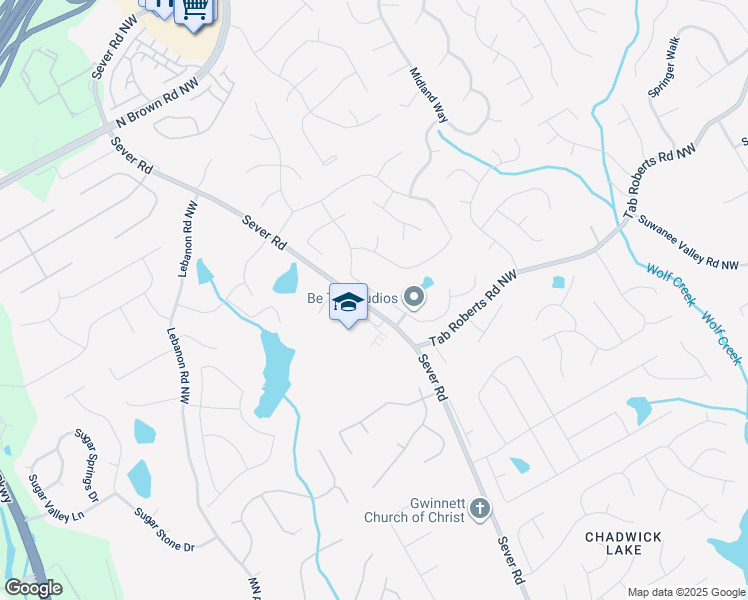 map of restaurants, bars, coffee shops, grocery stores, and more near 1980 Furlong Run in Lawrenceville