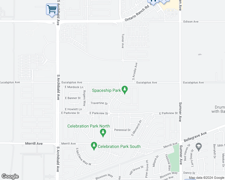 map of restaurants, bars, coffee shops, grocery stores, and more near 4630 Reflection Lane in Ontario