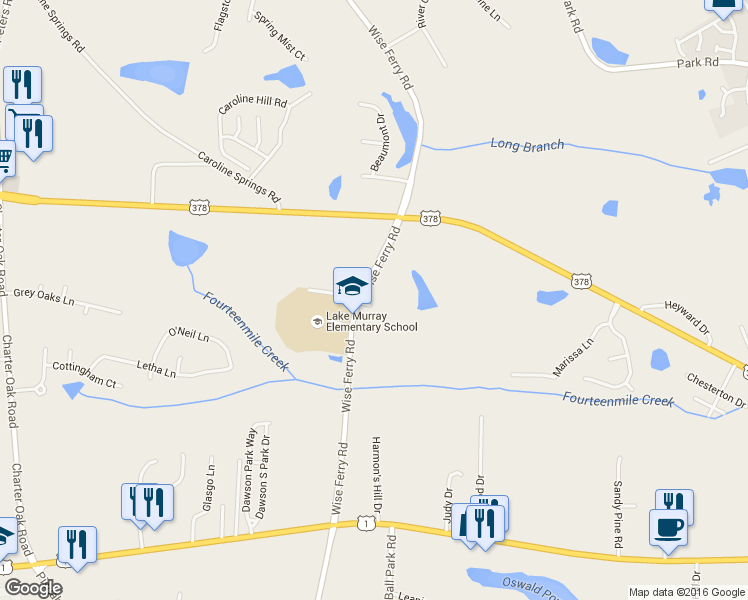 map of restaurants, bars, coffee shops, grocery stores, and more near 204 Wise Ferry Road in Lexington