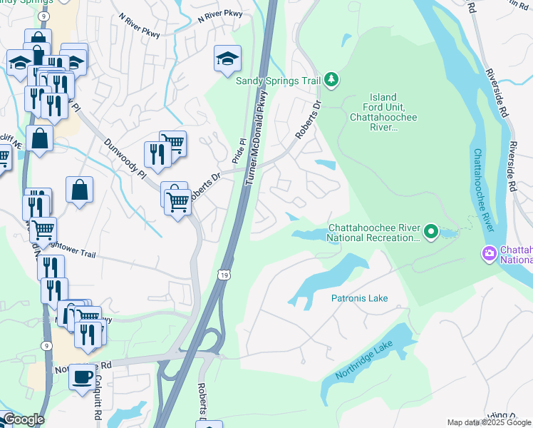 map of restaurants, bars, coffee shops, grocery stores, and more near 1009 Vicksburg Place in Atlanta