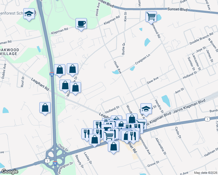 map of restaurants, bars, coffee shops, grocery stores, and more near 2119 Lazy Pines Drive in West Columbia