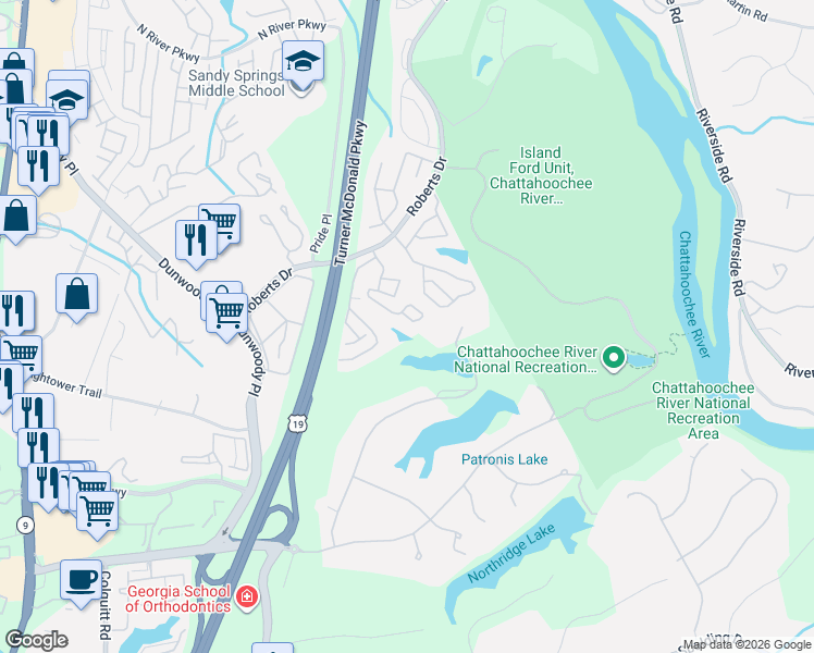 map of restaurants, bars, coffee shops, grocery stores, and more near 1009 Gettysburg Place in Atlanta