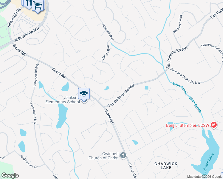 map of restaurants, bars, coffee shops, grocery stores, and more near 1800 Furlong Run in Lawrenceville