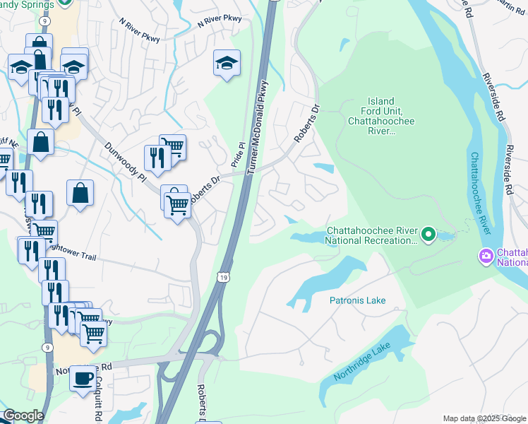 map of restaurants, bars, coffee shops, grocery stores, and more near 1009 Vicksburg Place in Atlanta