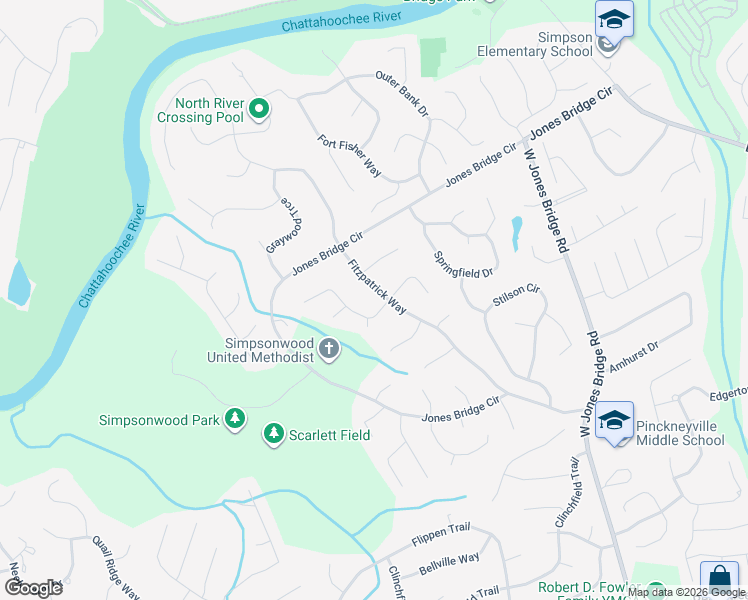 map of restaurants, bars, coffee shops, grocery stores, and more near 4424 Fitzpatrick Way in Norcross