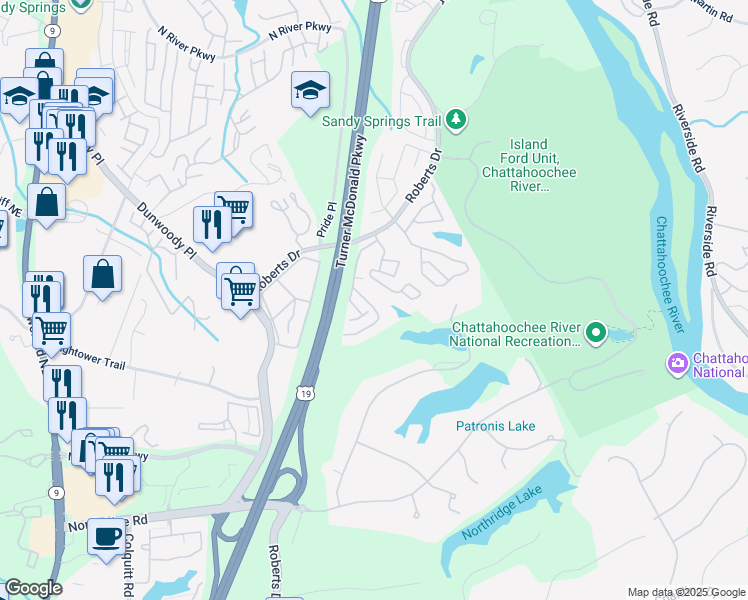 map of restaurants, bars, coffee shops, grocery stores, and more near 1009 Vicksburg Place in Atlanta