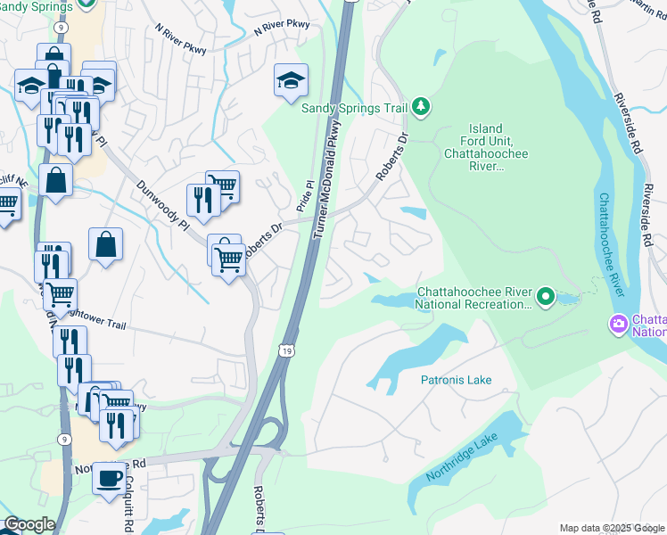map of restaurants, bars, coffee shops, grocery stores, and more near 1009 Vicksburg Place in Atlanta