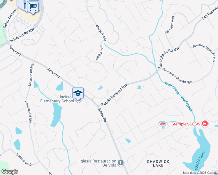 map of restaurants, bars, coffee shops, grocery stores, and more near 1800 Furlong Run in Lawrenceville