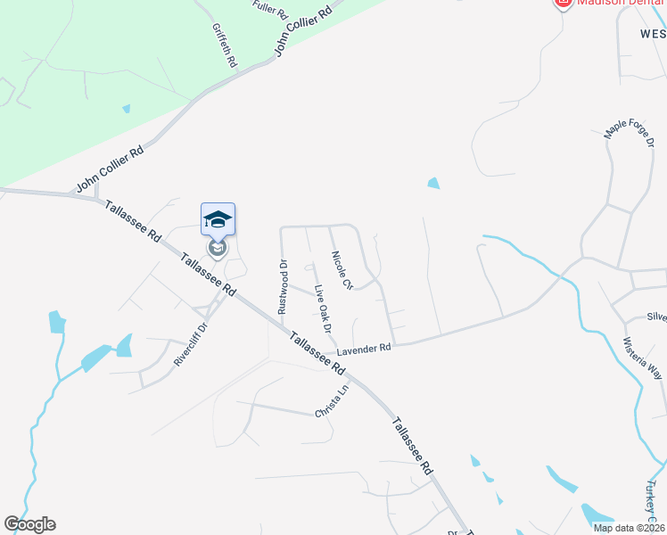 map of restaurants, bars, coffee shops, grocery stores, and more near 161 Nicole Circle in Athens