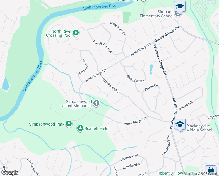 map of restaurants, bars, coffee shops, grocery stores, and more near 4424 Fitzpatrick Way in Norcross
