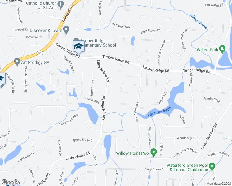 map of restaurants, bars, coffee shops, grocery stores, and more near 5276 Weatherwood Trce in Marietta