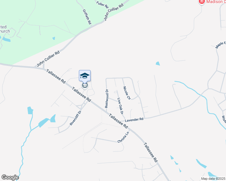 map of restaurants, bars, coffee shops, grocery stores, and more near 154 Live Oak Circle in Athens