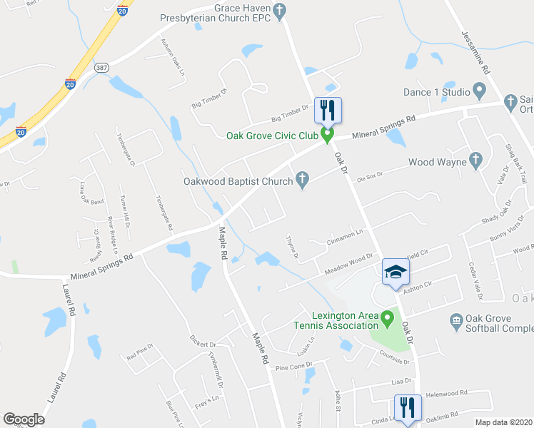 map of restaurants, bars, coffee shops, grocery stores, and more near 199 Sweet Springs Court in Lexington