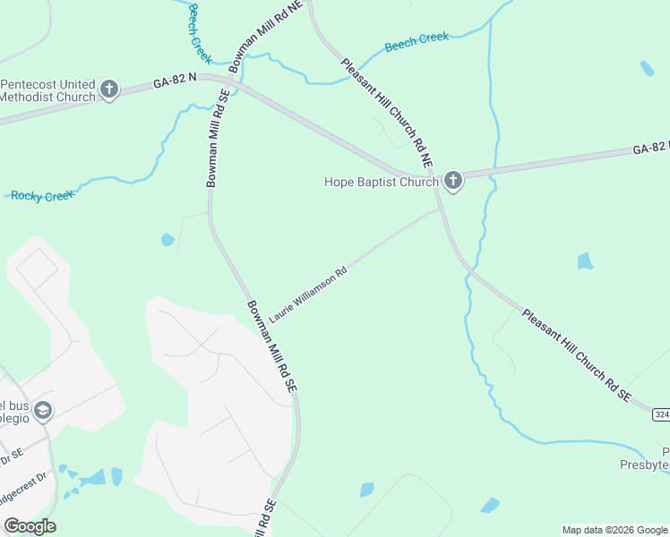 map of restaurants, bars, coffee shops, grocery stores, and more near 954 Laurie Williamson Road in Winder