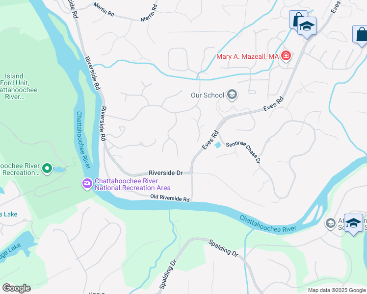 map of restaurants, bars, coffee shops, grocery stores, and more near 9475 Mistwater Close in Roswell