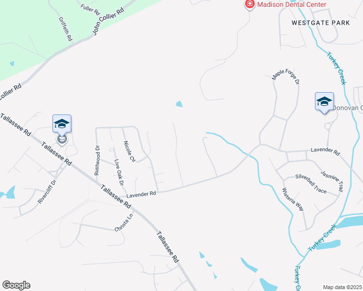 map of restaurants, bars, coffee shops, grocery stores, and more near 216 Lavender Lakes Drive in Athens