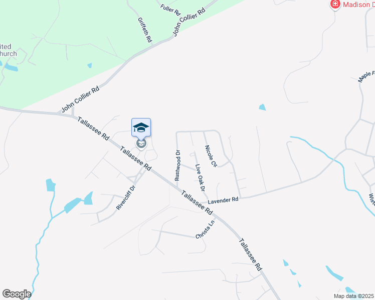 map of restaurants, bars, coffee shops, grocery stores, and more near 154 Live Oak Circle in Athens