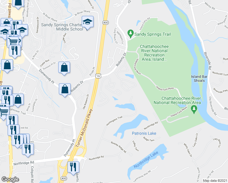 map of restaurants, bars, coffee shops, grocery stores, and more near 1009 Gettysburg Place in Atlanta