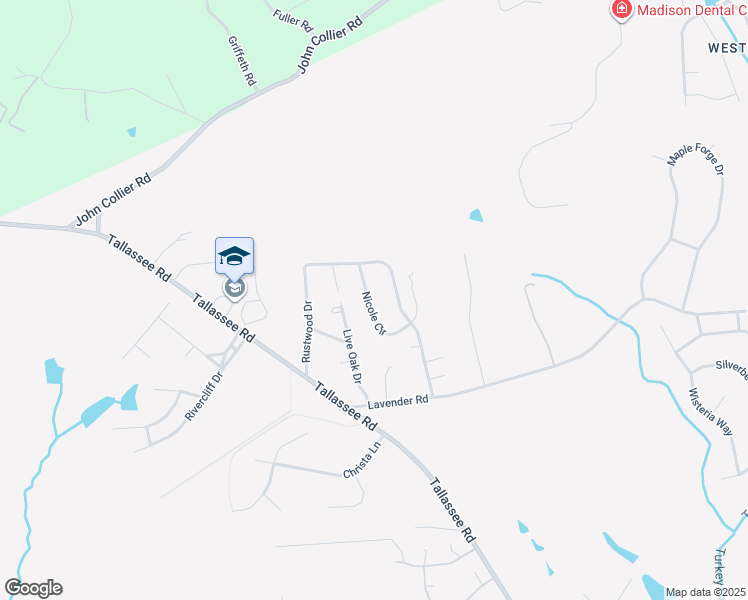 map of restaurants, bars, coffee shops, grocery stores, and more near 180 Nicole Circle in Athens