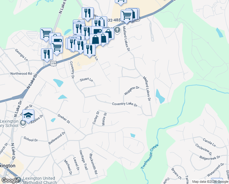 map of restaurants, bars, coffee shops, grocery stores, and more near 429 Libby Lane in Lexington
