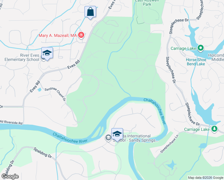 map of restaurants, bars, coffee shops, grocery stores, and more near 235 Bunratty Court in Roswell