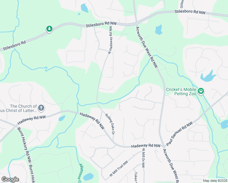 map of restaurants, bars, coffee shops, grocery stores, and more near 4381 Wooded Oaks Northwest in Kennesaw
