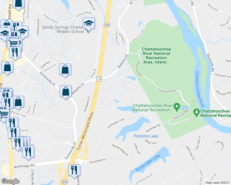 map of restaurants, bars, coffee shops, grocery stores, and more near 1009 Gettysburg Place in Atlanta