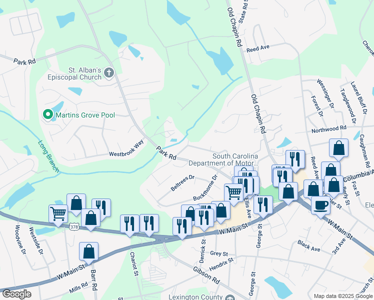 map of restaurants, bars, coffee shops, grocery stores, and more near 102 Brookhill Street East in Lexington