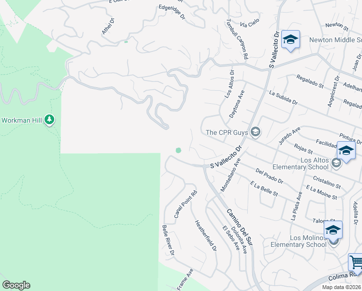 map of restaurants, bars, coffee shops, grocery stores, and more near 2935 Cam Del Tomasini in Hacienda Heights