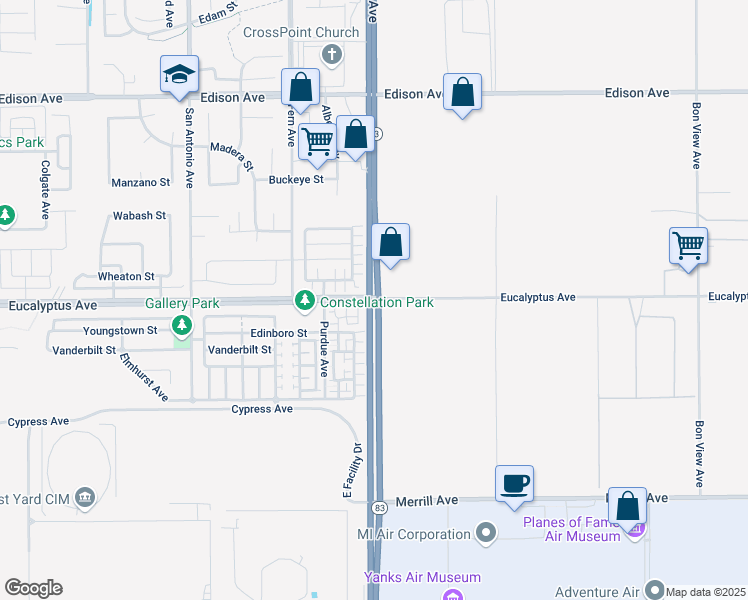 map of restaurants, bars, coffee shops, grocery stores, and more near in Ontario