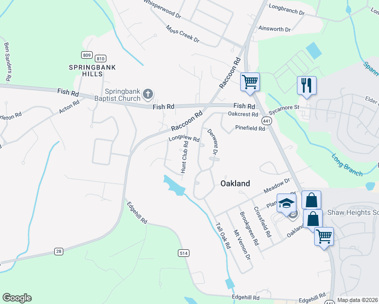 map of restaurants, bars, coffee shops, grocery stores, and more near 2411 Hunt Club Road in Sumter